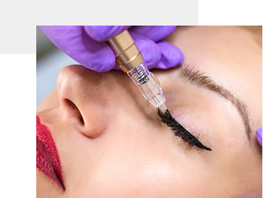 Permanent eyeliner result close-up — Springfield client