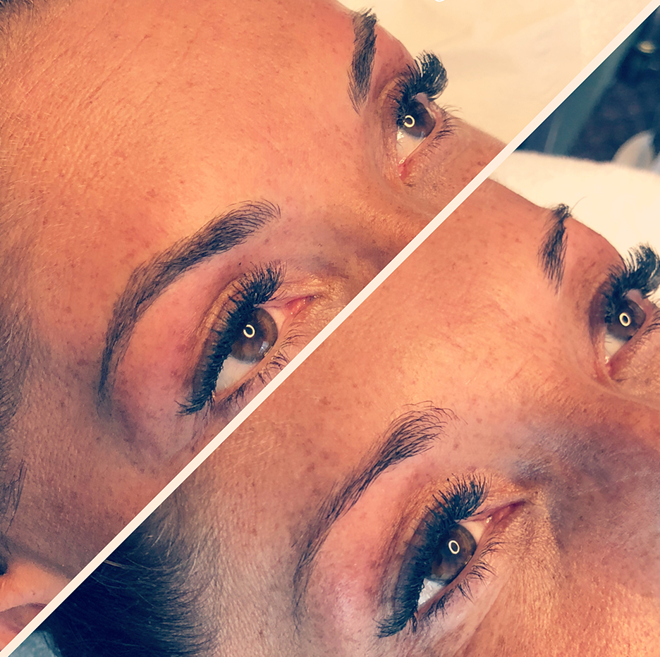Before and after microblading results — Suffield client